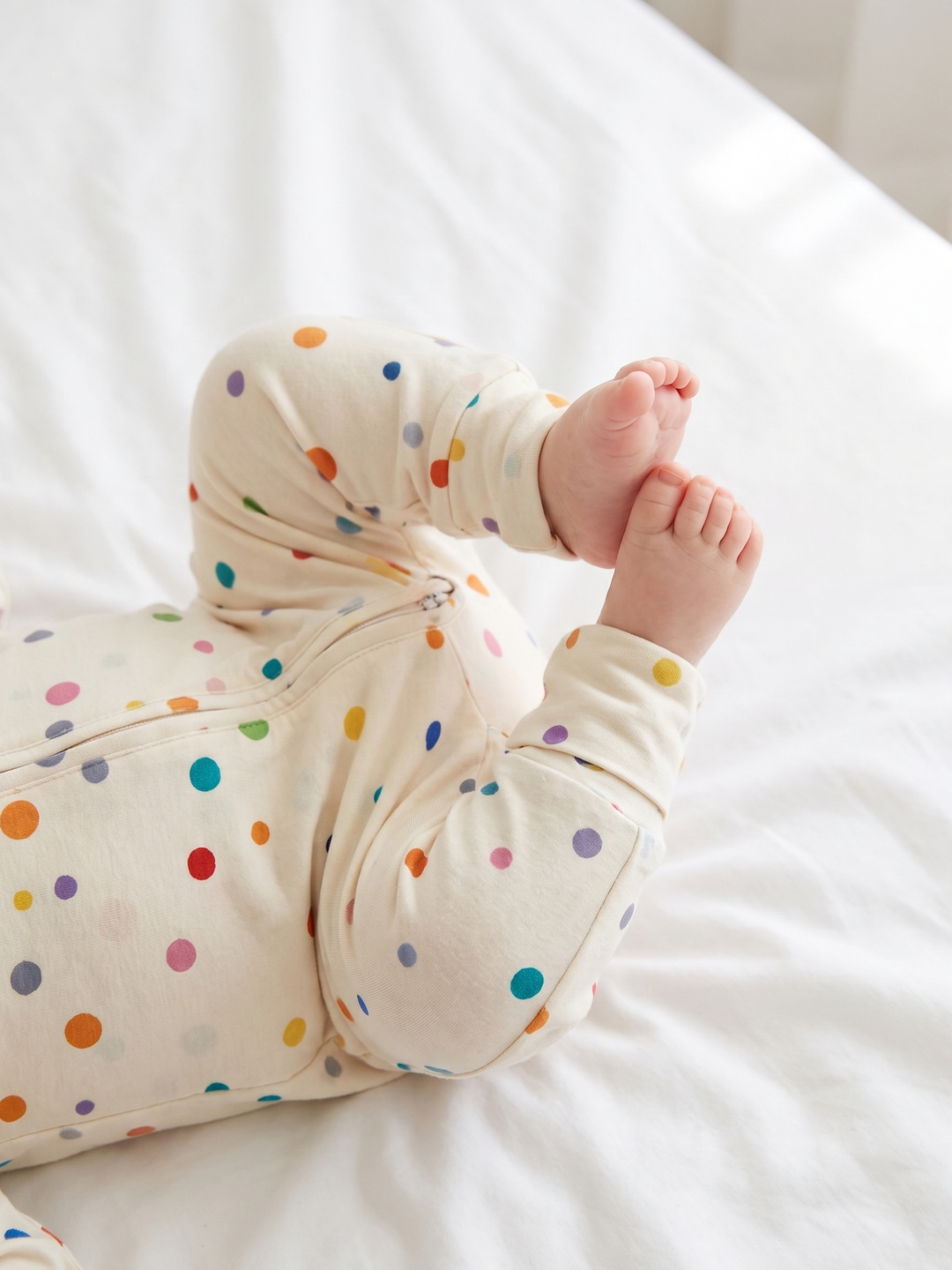 Bamboo 2-Way Convertible Zip Romper - Dots