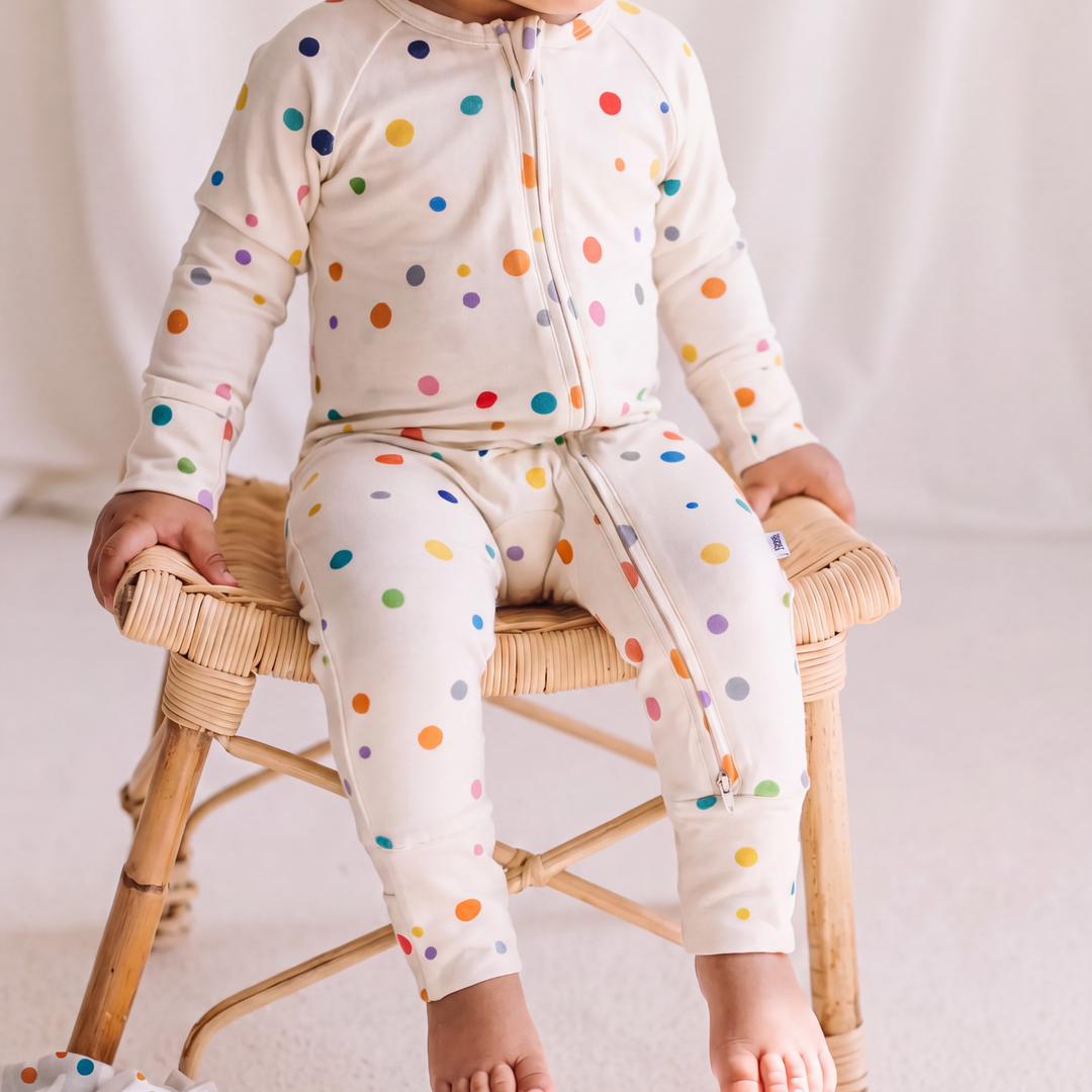 Bamboo 2-Way Convertible Zip Romper - Dots