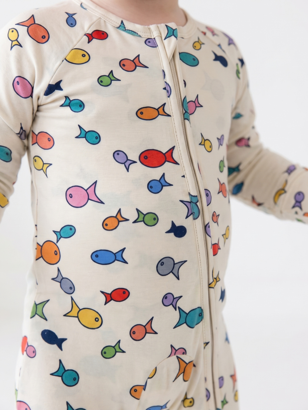 Bamboo 2-Way Convertible Zip Romper - Fish