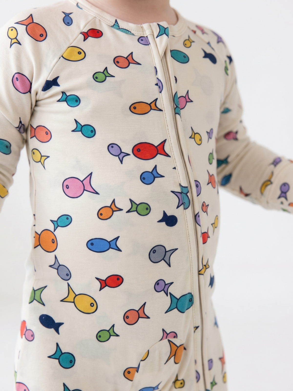 Bamboo 2-Way Convertible Zip Romper - Fish