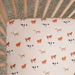 Bamboo Crib Sheet Oatmeal Cow