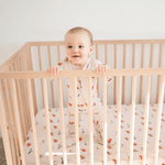 Bamboo Crib Sheet Oatmeal cow with baby
