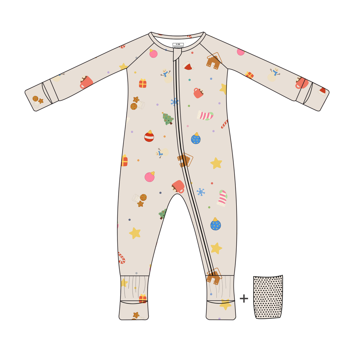 Bamboo 2-Way Convertible Zip Romper - Peachy Christmas