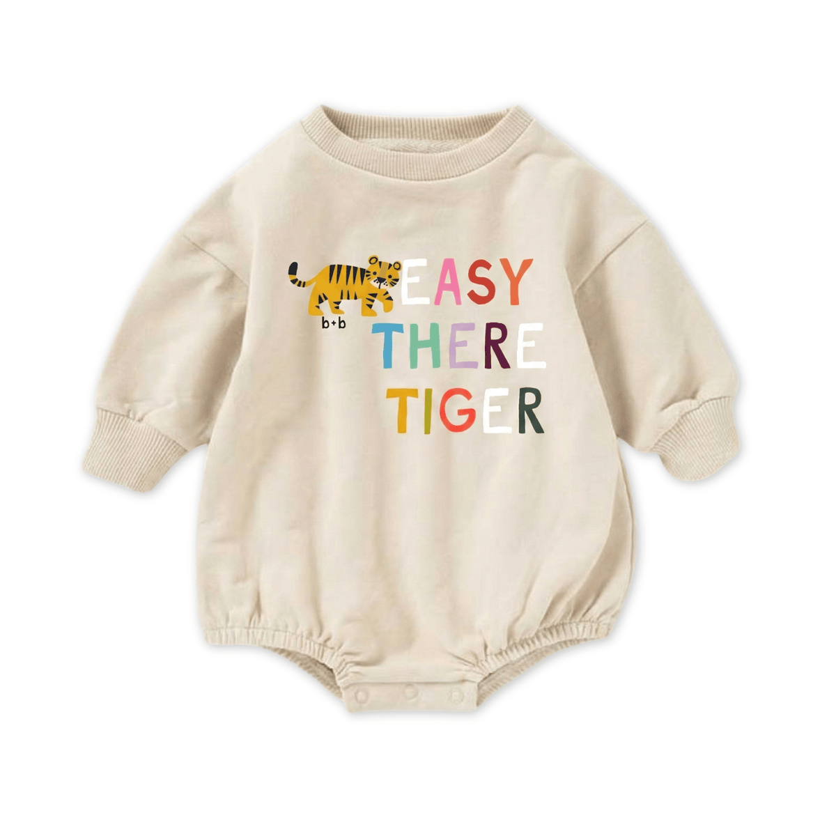 Organic Cotton French Terry Bubble Romper - Easy There Tiger