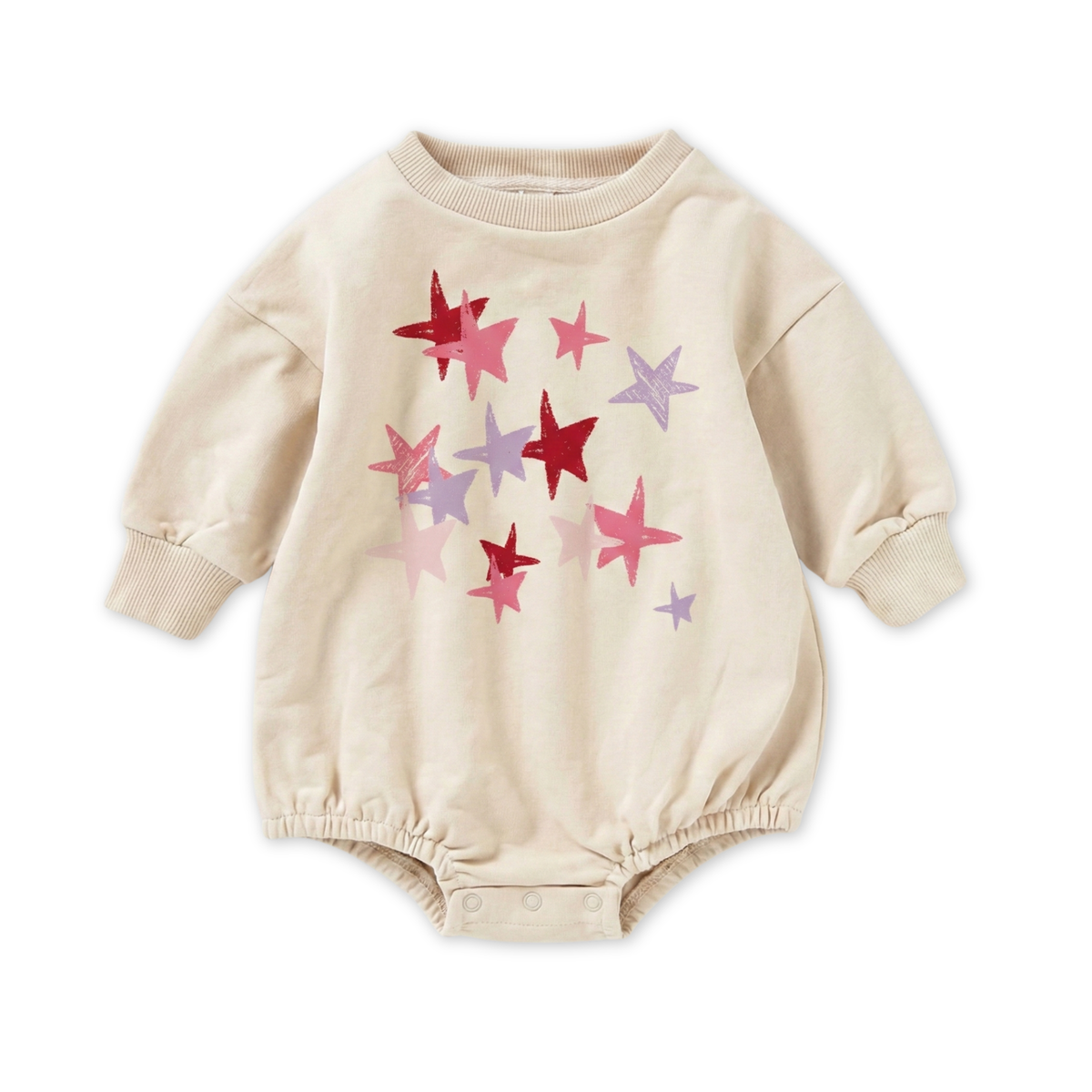 Organic Cotton French Terry Bubble Romper - Stars