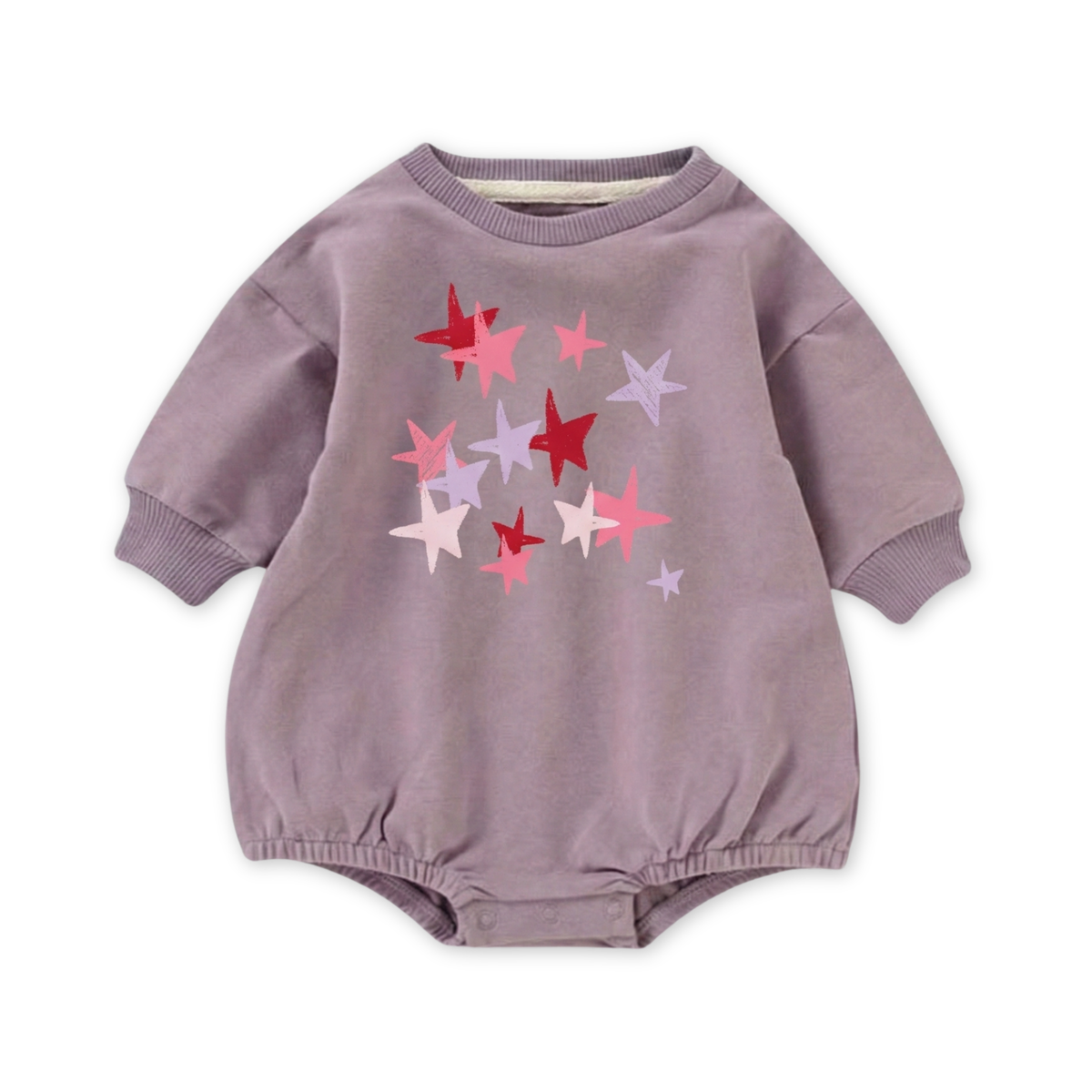Organic Cotton French Terry Bubble Romper - Stars