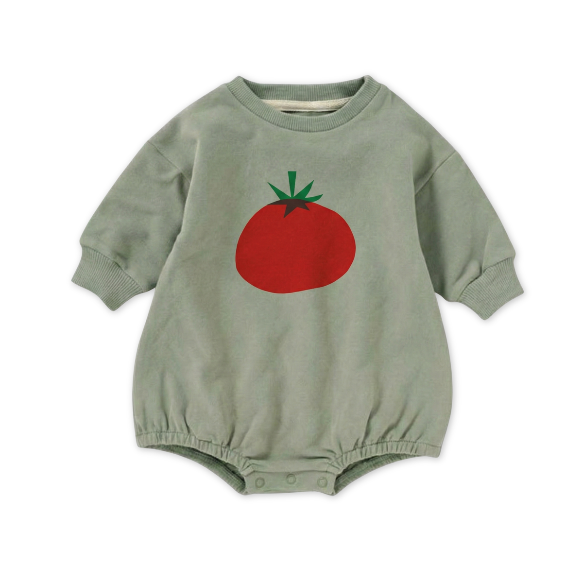Organic Cotton French Terry Bubble Romper - Tomato