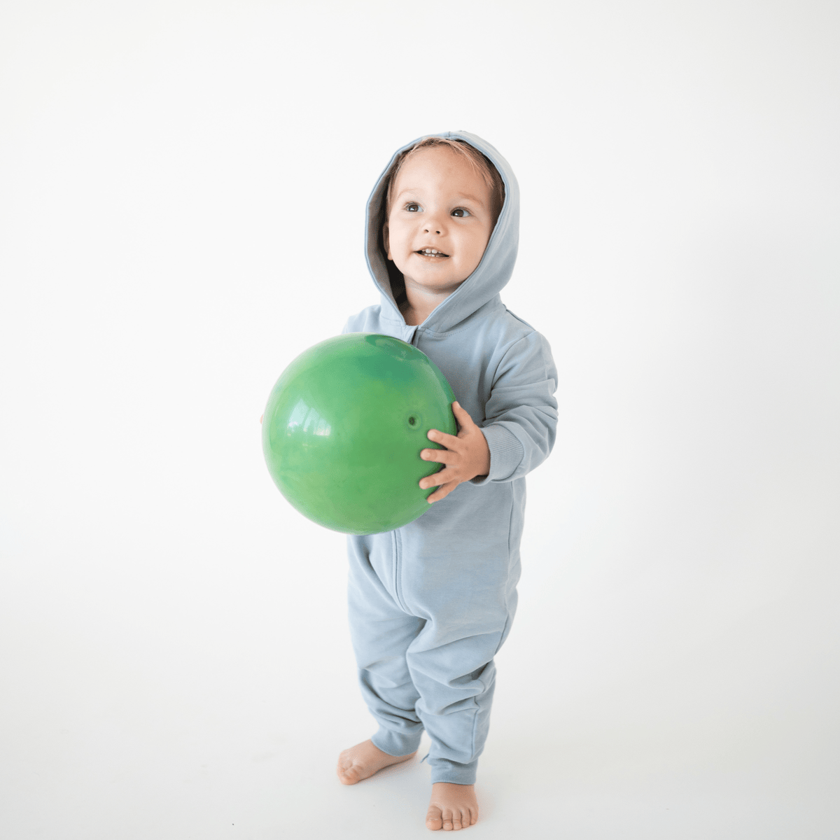 Hudson Hoodie Romper — Dusty Blue