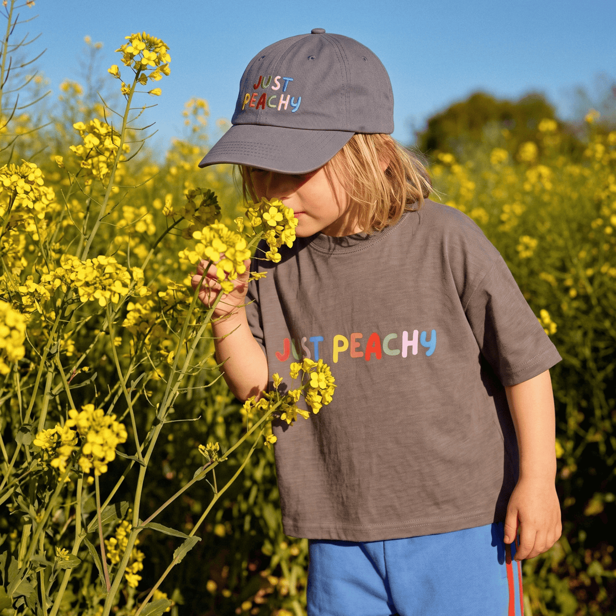 Organic Cotton Tee (Boxy Fit) - Just Peachy Slate