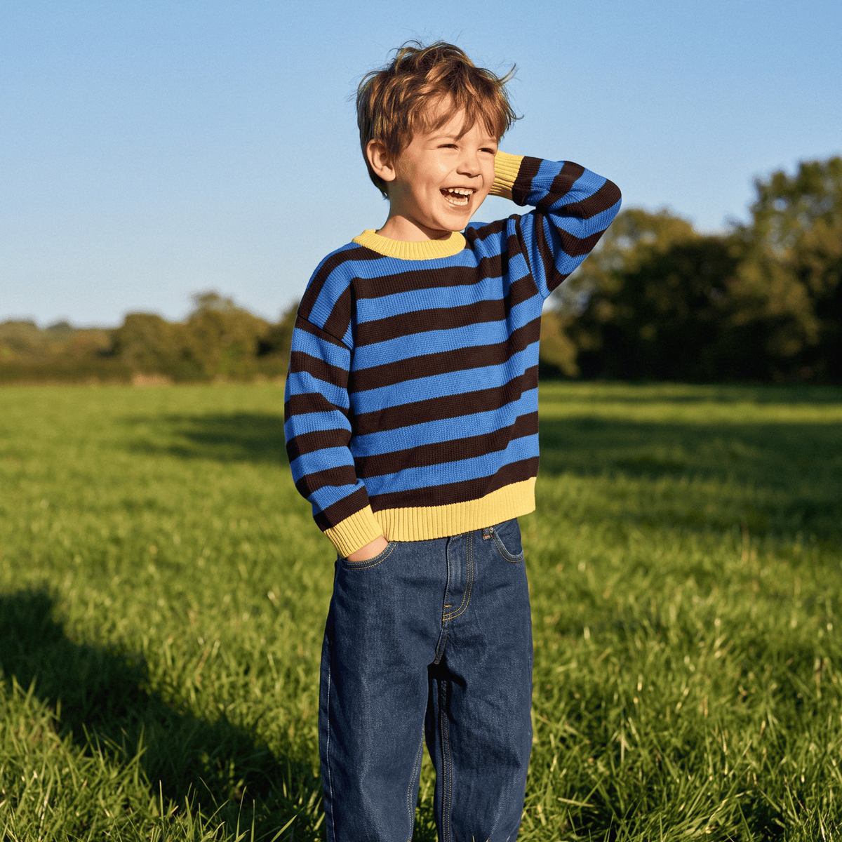 Striped Sweater - Blueberry