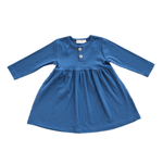 Organic Ribbed Cotton Dress Ocean Blue