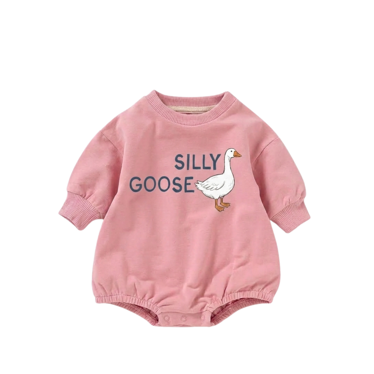 Organic Cotton Bubble Romper - Silly Goose Pink