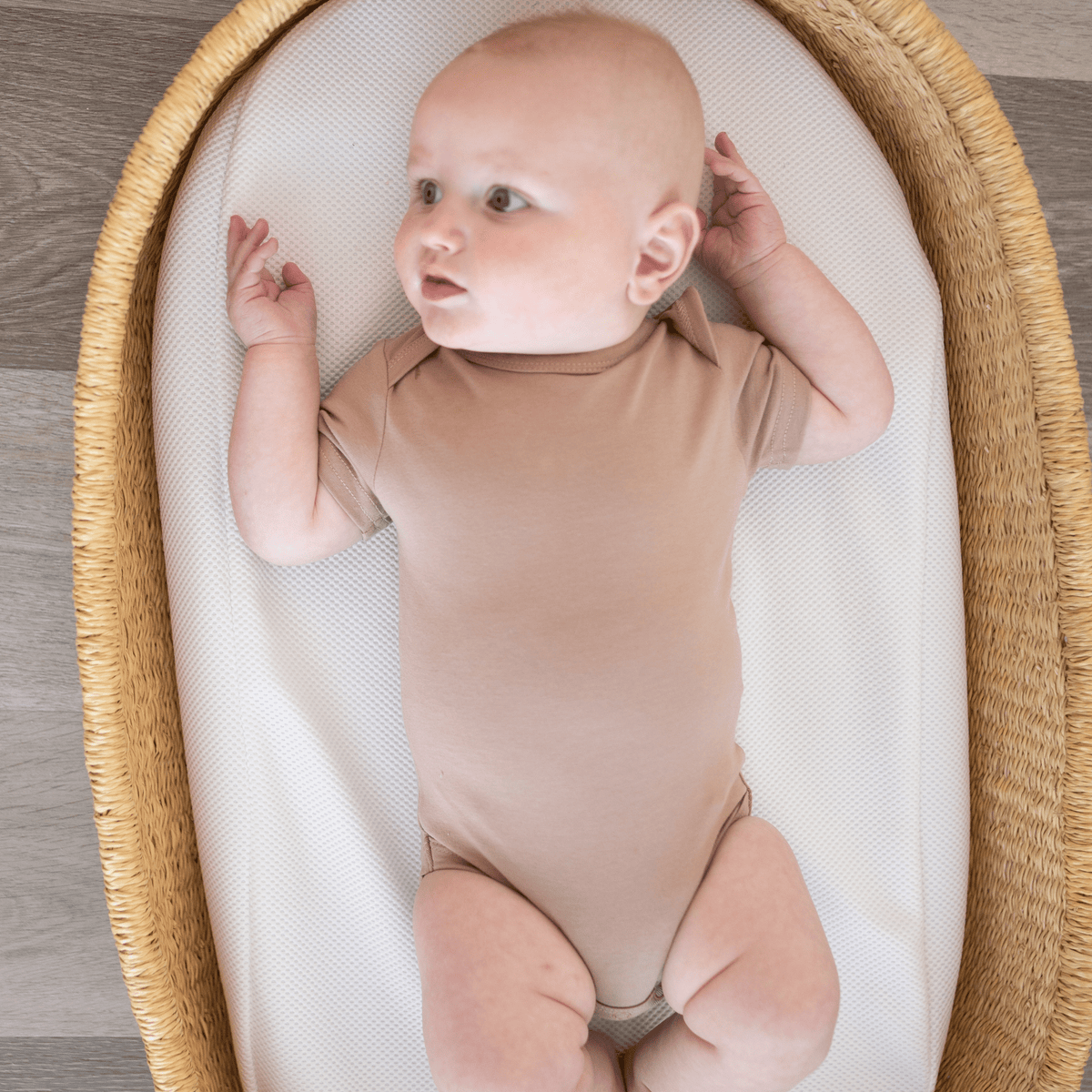 Organic Cotton Short Sleeve Bodysuit – Mocha