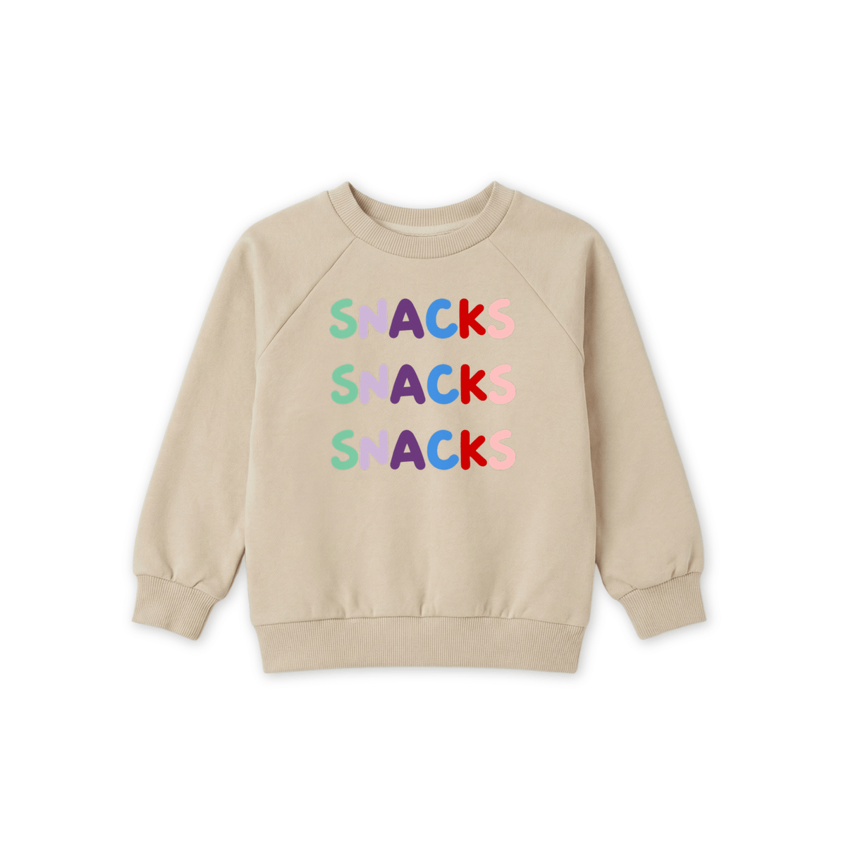 Organic Cotton Sweatshirt - Snacks, Snacks, Snacks