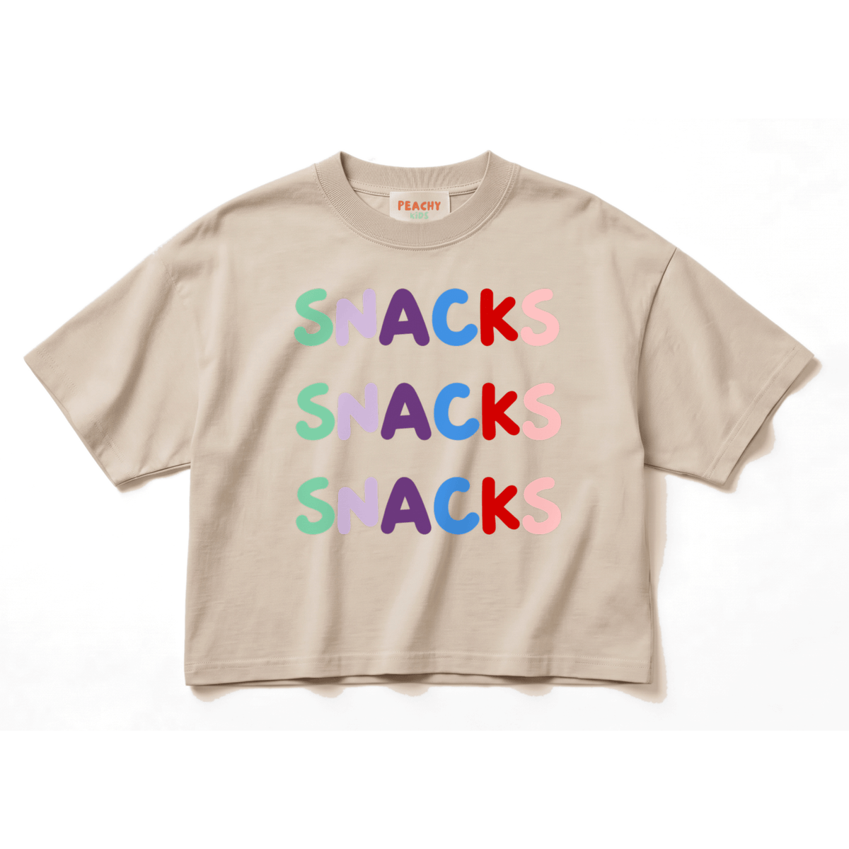 Organic Cotton Tee (Boxy Fit) - Snacks, Snacks, Snacks
