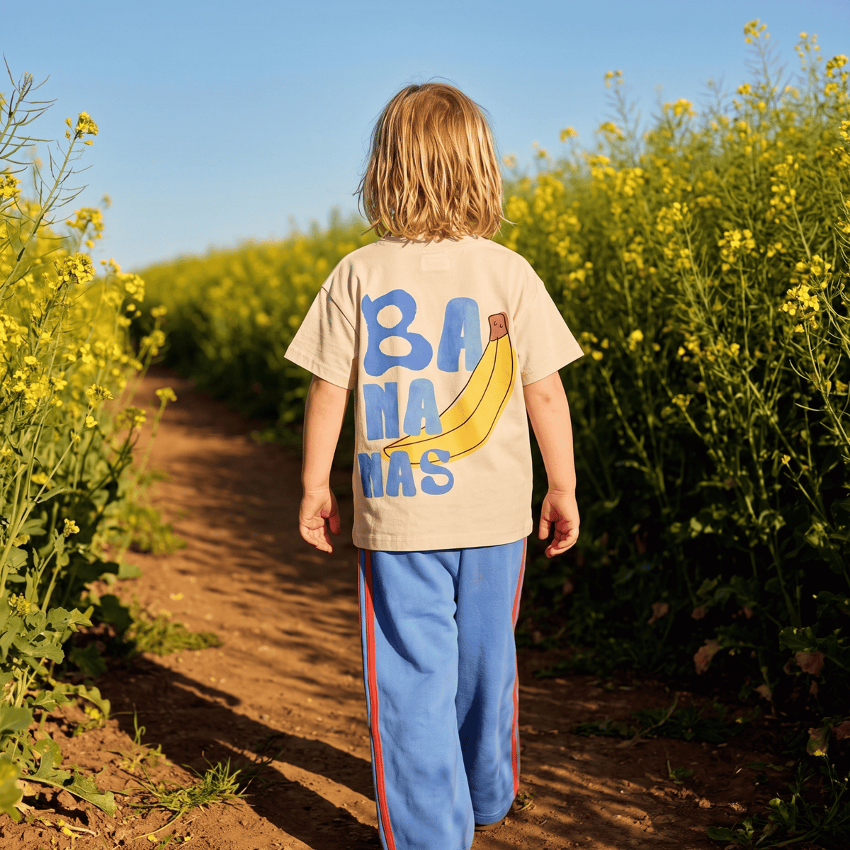 Organic Cotton Tee (Oversized Fit) - Blue Bananas