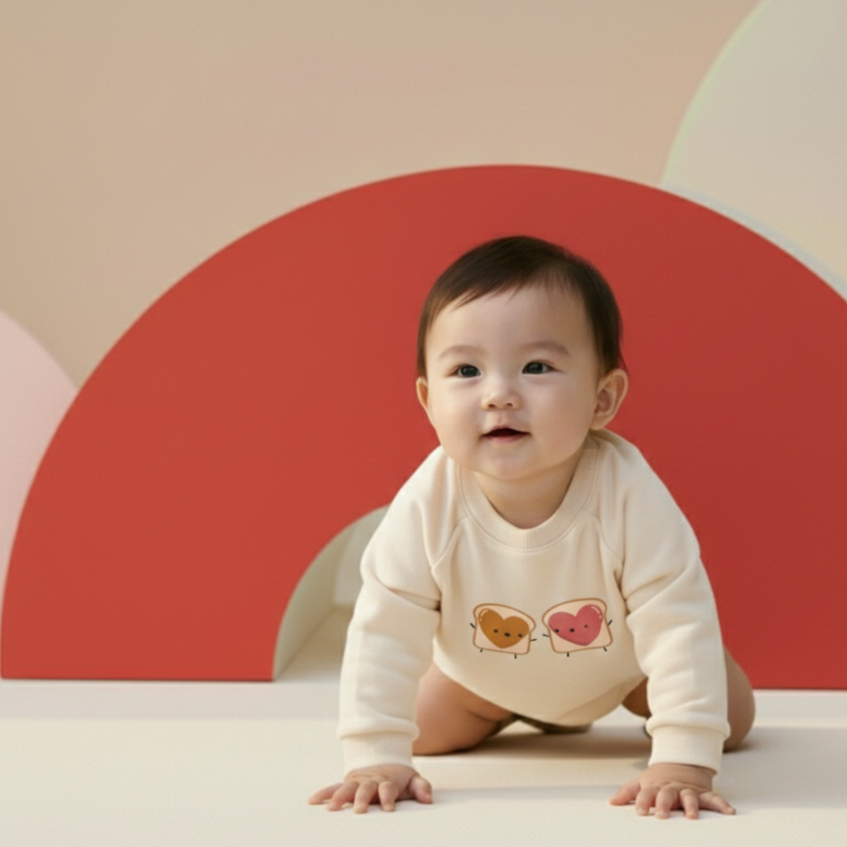 Organic Cotton French Terry Bubble Romper - PB ♡ J
