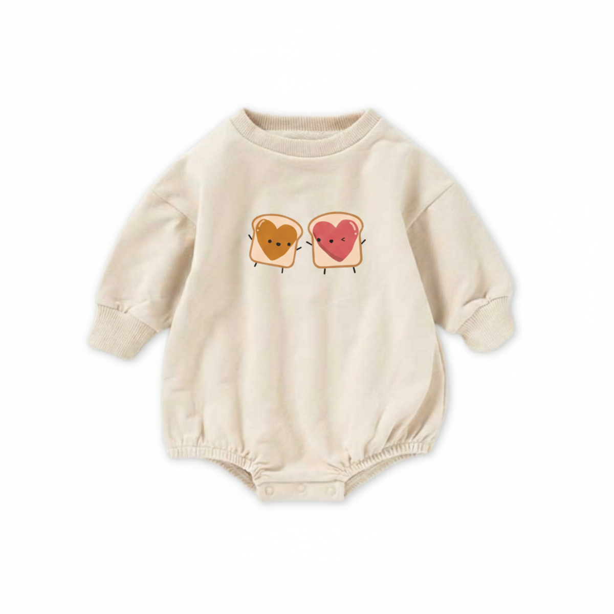 Organic Cotton French Terry Bubble Romper - PB ♡ J