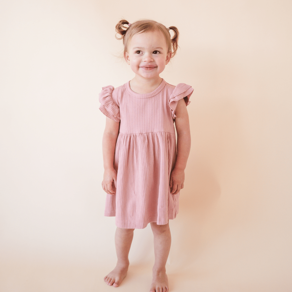 Organic Cotton Ruffle Dress Rose