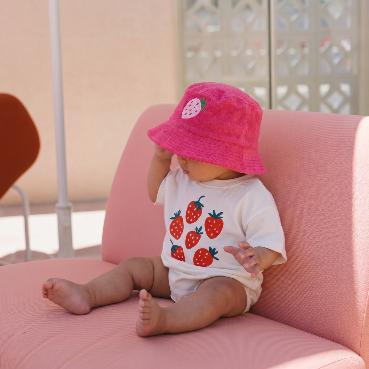 Organic Cotton Bubble Romper - Strawberries