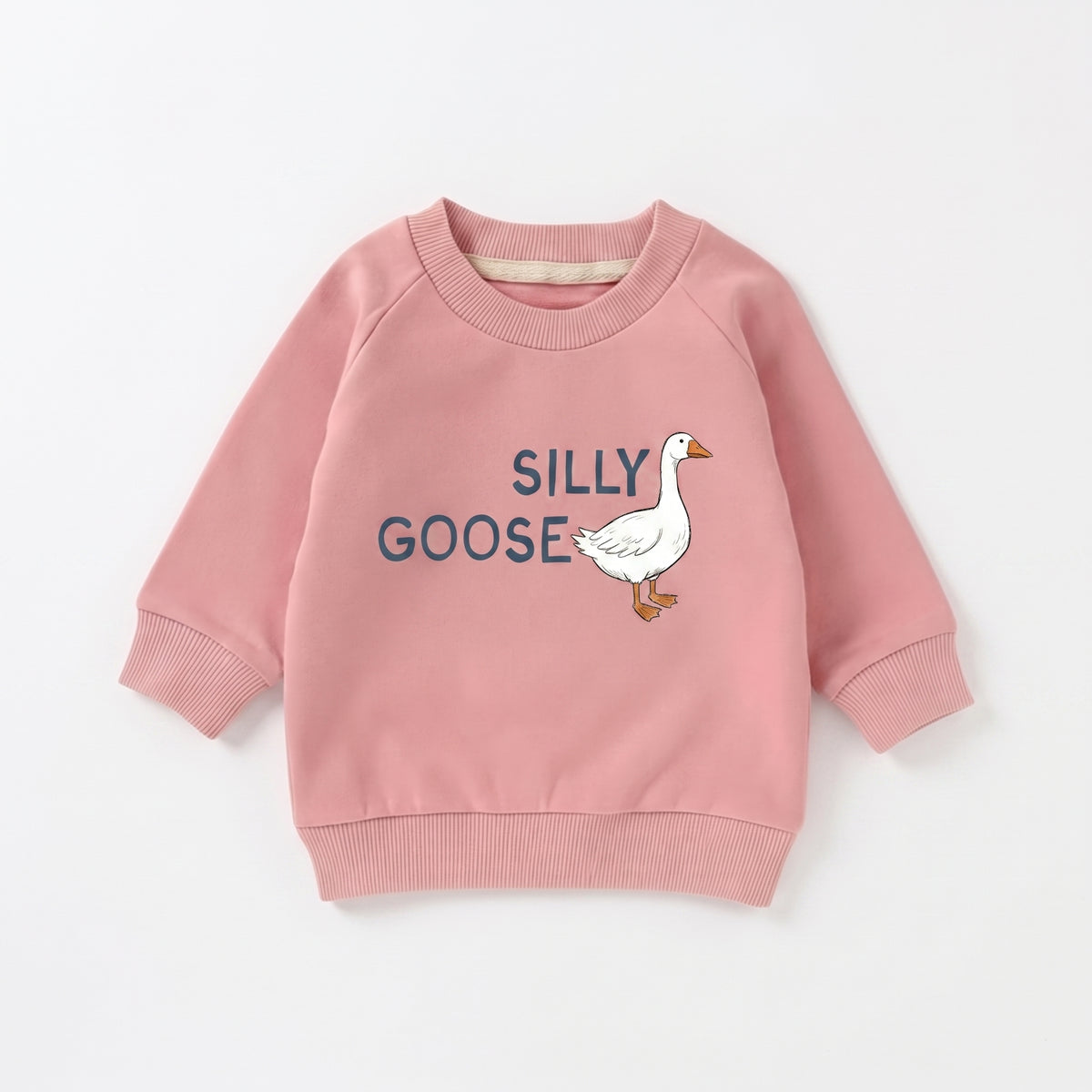 Organic Cotton Sweatshirt - Silly Goose Pink