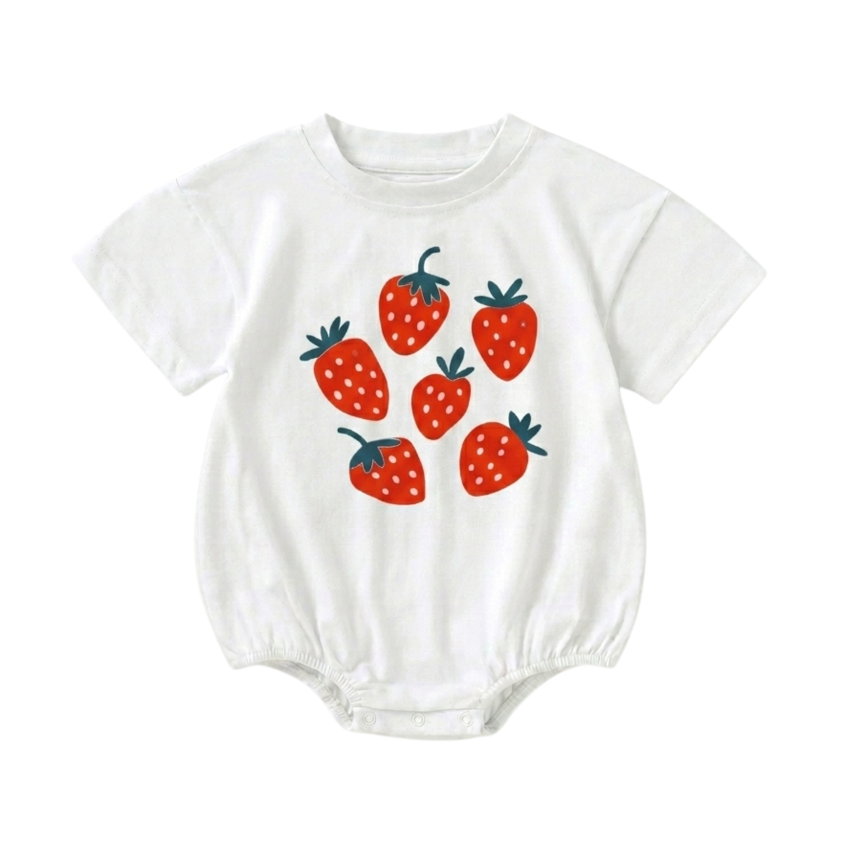 Organic Cotton Bubble Romper - Strawberries