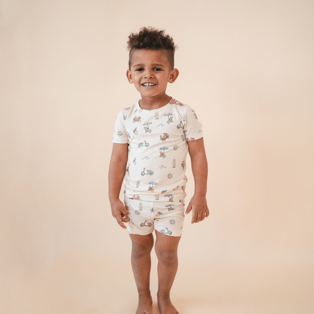 Toddler Wearing Bamboo Short Sleeve and Shorts 2-Piece Set Summer Vibes