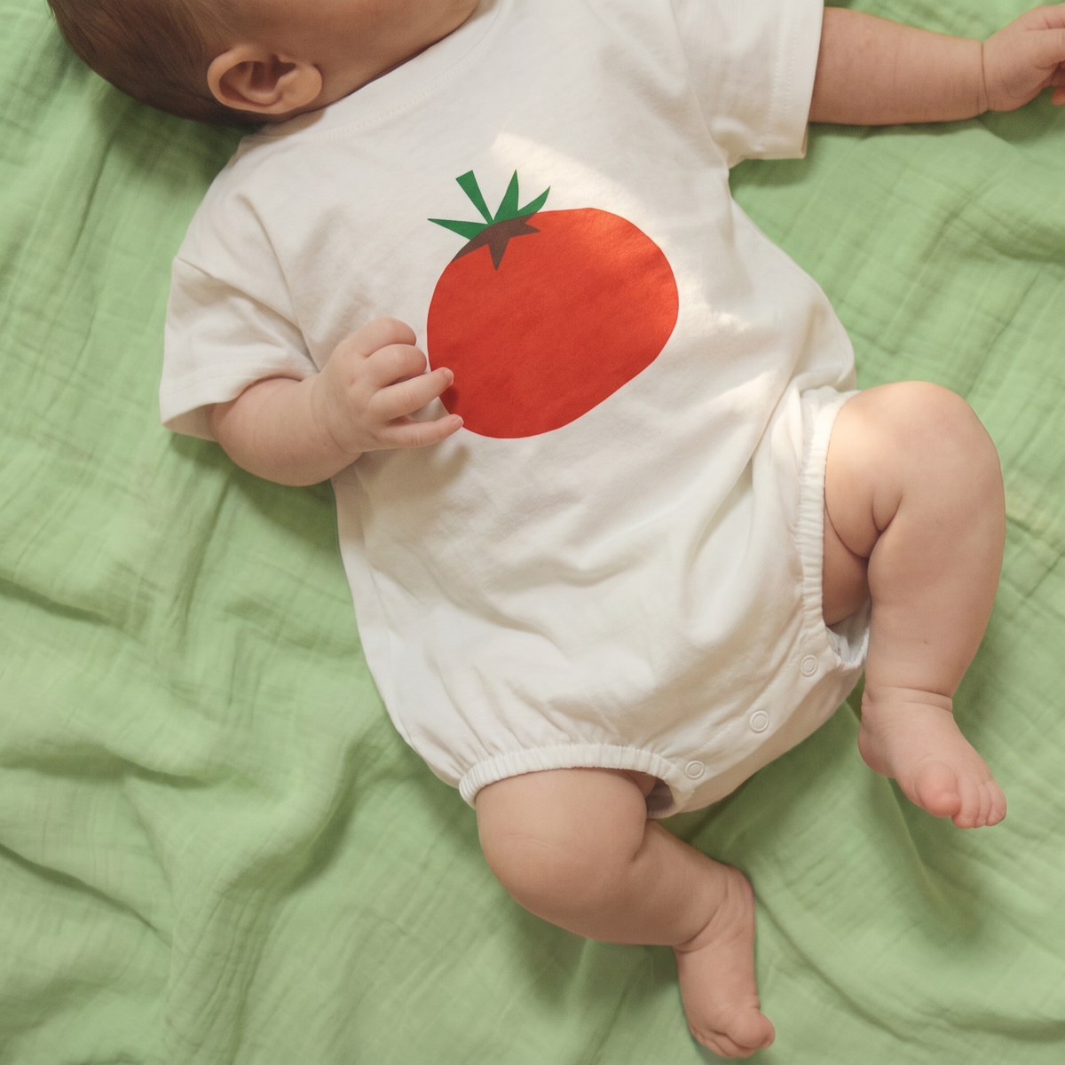 Organic Cotton Bubble Romper - Tomato