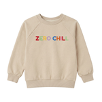 Peachy Kids Zero Chill Sweatshirt in Cream, front view