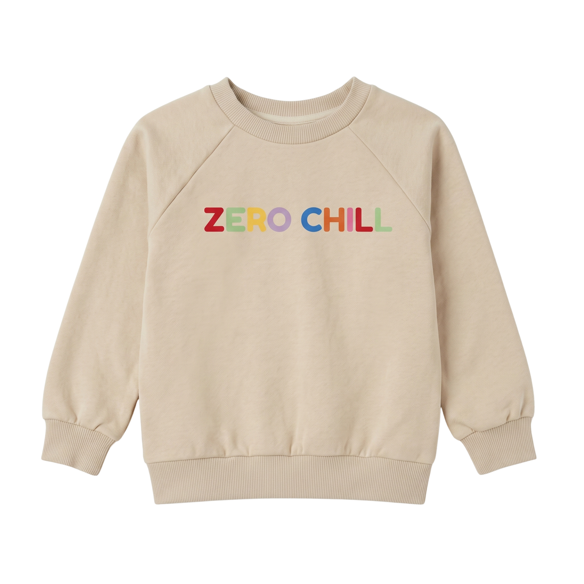 Peachy Kids Zero Chill Sweatshirt in Cream, front view