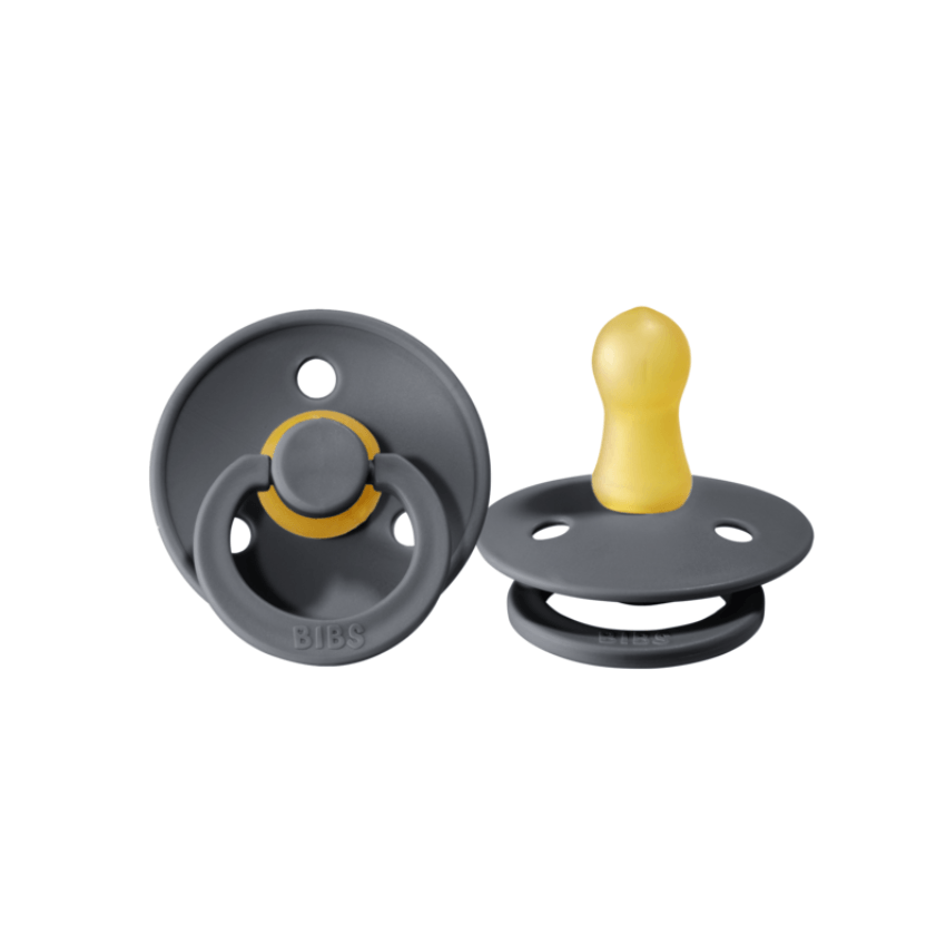 BiBS Classic Round Pacifier Set of Two - Size 1 Iron