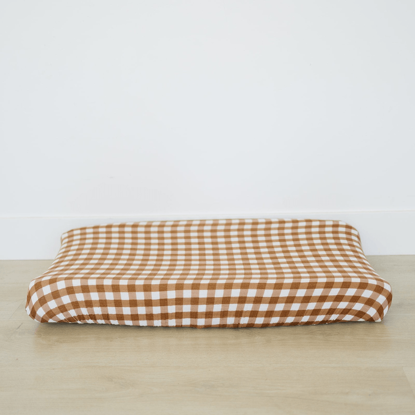 Mebie Baby Cotton Muslin Change Pad Cover, Gingham