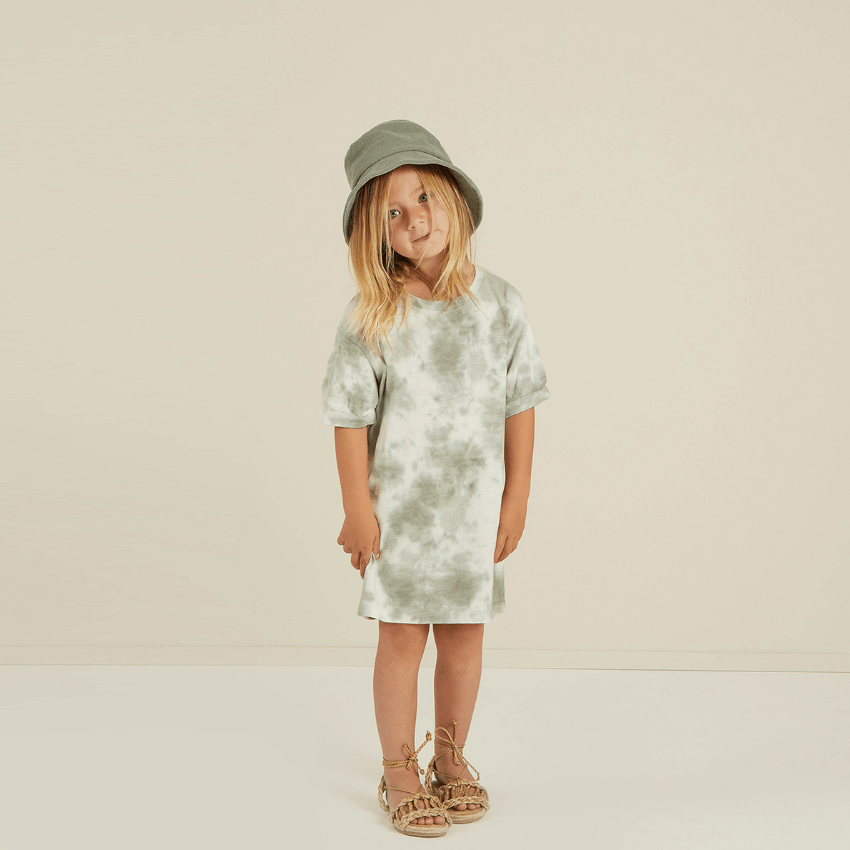 Jersey Shirt Dress, Aqua Tie-Dye