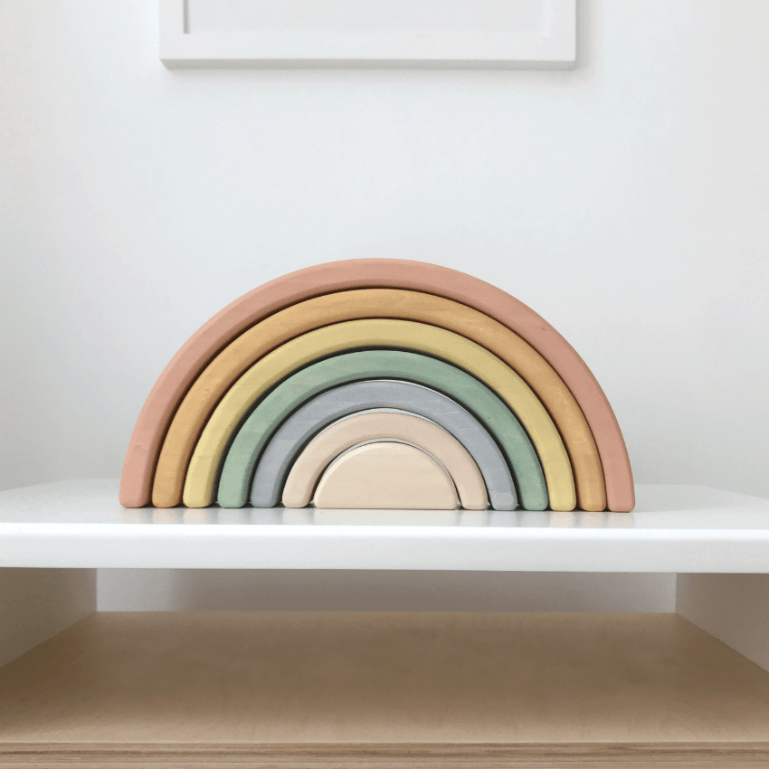 Sabo Wooden Rainbow Stacker, Pastel